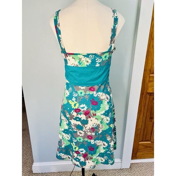 Patagonia® Worn Wear W's Margot Teal Green Floral Stretch Knit Dress SZ MED - Picture 5 of 9